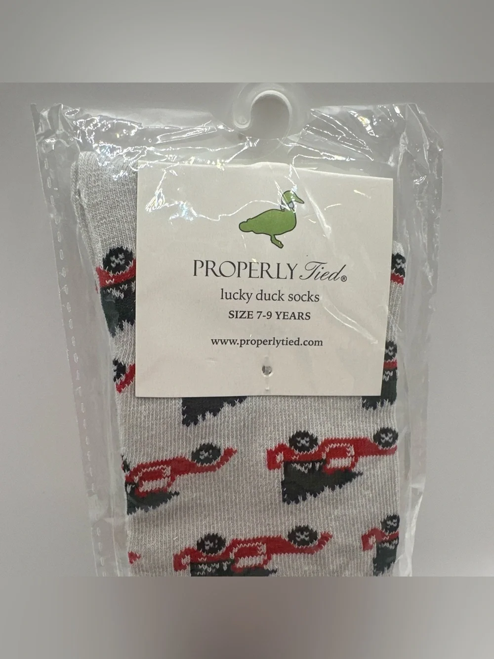 Properly Tied Boys 7-9Y  Youth Socks Lucky Duck Christmas Tree Truck Holiday